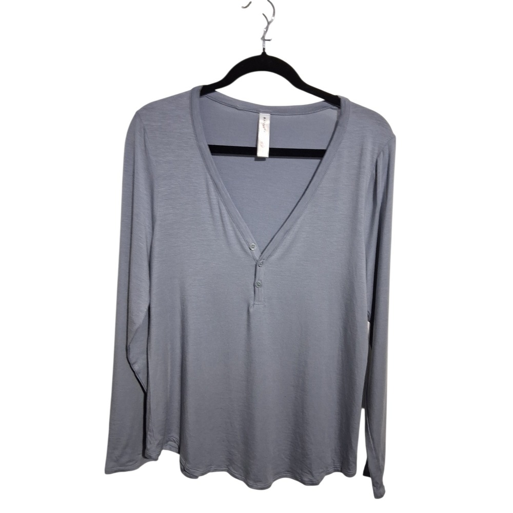 NWT Athleta Nighttime Biss Henley Women's Large Soft Sustainable Stretch Top